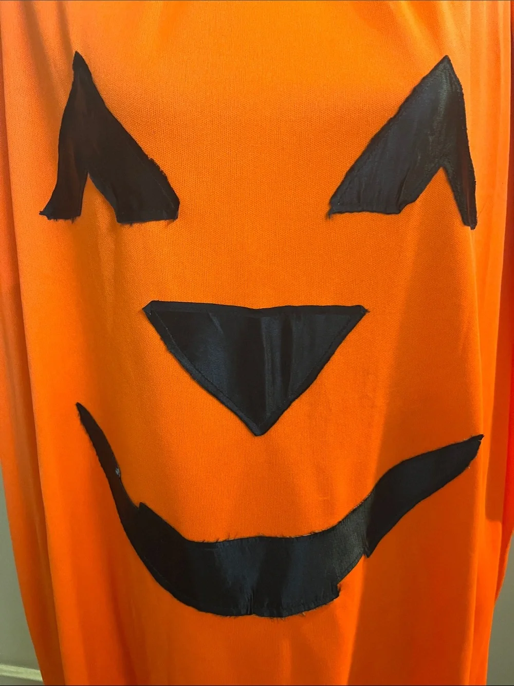 Orange Pumpkin Face Kids Costume Cape - Unbranded